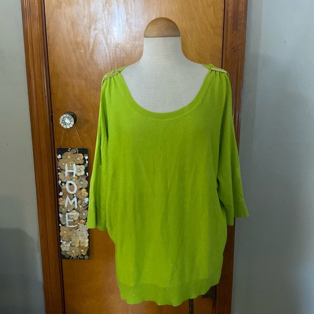 Michael Kors Green Cold Shoulder Sweater